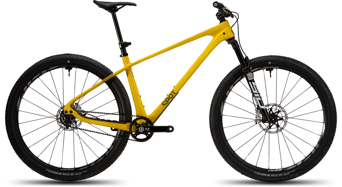 Rocker Carbon Gen 3 in Aspen Glow — Rocker Gen 3 singlespeed carbon hardtail in Aspen Glow, side profile