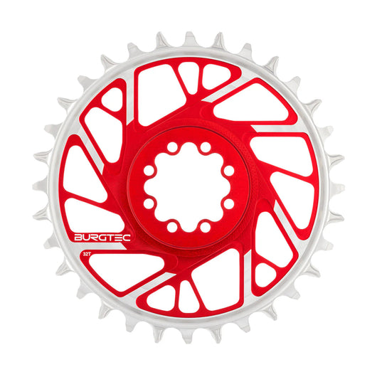 Burgtec 3mm Offset SRAM 8-Bolt ThickThin Chainring 30T Red