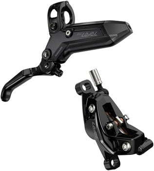SRAM Level Silver Stealth Disc Brake and Lever - Front, Post Mount, 4-Piston, Aluminum Lever, SS Hardware, Black, C1 FRONT