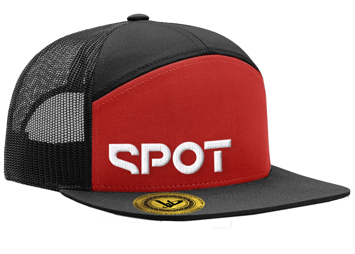 Spot 7-Panel Trucker Red/Black Hat