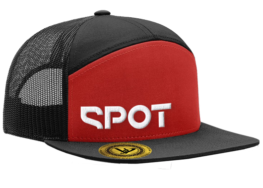 Spot 7-Panel Trucker Red/Black Hat