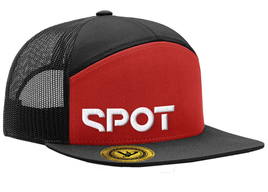 Spot 7-Panel Trucker Red/Black Hat – Spot Bikes