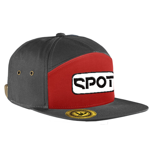 Spot Patch 7-Panel Red/Black Hat